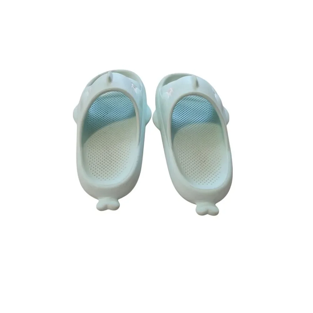 Kids Light Blue Dolphin Slip-On Sandals
